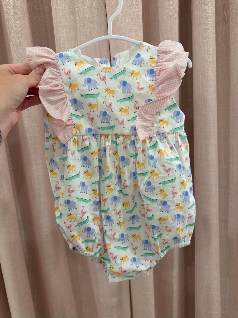Pink Trim Animal Print Baby One-Piece Bodysuit